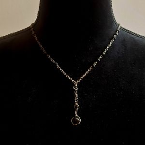 Wire Wrapped Black Beaded Necklace